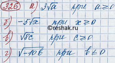 Изображение При каких значениях переменной имеет смысл выражение:  а) 3 корень а;	  б) -5 корень х;   в) корень 8c;   г) корень...