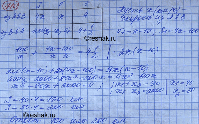 Изображение Мотоциклист ехал из одного города в другой 4 ч. На обратном пути первые 100 км он ехал с той же...