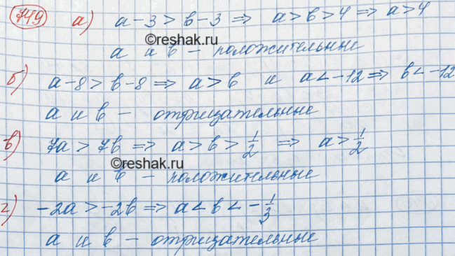 Изображение Какими числами (положительными, отрицательными) являются а и b, если известно, что верны...