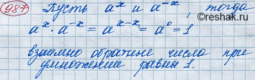 Изображение Докажите, что степени любого отличного от нуля числа с противоположными показателями взаимно...