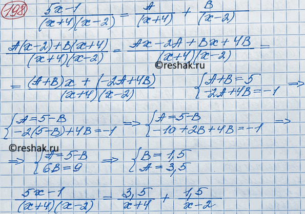    (5x-1)/(x+4)(x-2)  	      + 4   -...