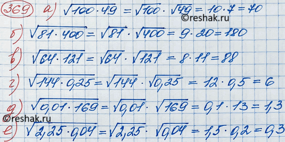    :)  (100*49);)  (8*100);)  (64*121);)  (144*0,25);)  (0,01*169);) ...