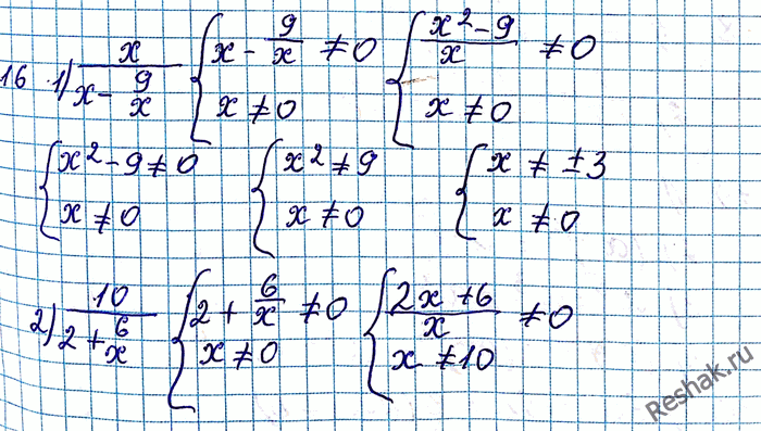 ����������� 16. ��� ����� ��������� ���������� ����� ����� ���������:1) y = x/(x-9/x);2) y =...