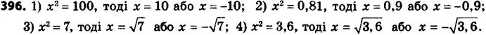 ����������� 396. ������ ���������:1) �2 = 100;	2) �2 = 0,81;	3) �2 = 7;	4) �2 =...