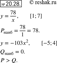  18.28.        = 78/x   [1; 7], a Q      = -103x2   [-5; 4].   ,...