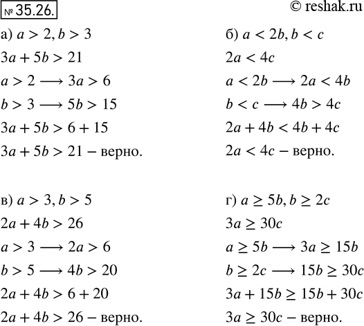  31.26. , :)   > 2, b > 3,  3 + 5b > 21;)   < 2b, b < ,  2 < 4;)   > 3, b > 5,  2 + 4b > 26;)   > 5b, b >= 2,  3...
