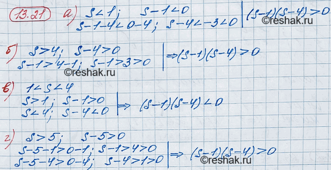 ����������� 12.21.	����� ���� ����� ��������� (s - 1)(s - 4), ���� ��������, ���:�) s < 1;	�) s > 4;	�) 1 < s < 4;�) s >...