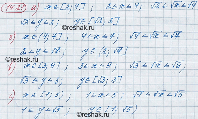 ����������� 13.21 �) � ����������� [2; 4];�) � ����������� (4; 7];�) x ����������� [3;9];�) x �����������...