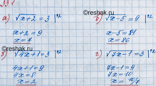 ����������� ������ ���������:30.1 �) ������ (x+2)=3;�) ������ (4x+1)=3;�) ������ (x-5)=9;�) ������...