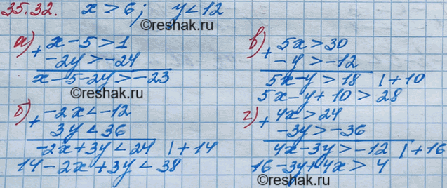 ����������� 31.32. ��������, ��� � > 6, � < 12. ������� �������� ���������:�) � - 5 - 2�;	�) 14 - 2� + 3�;	�) 5� - � + 10;�) 16-3� +...