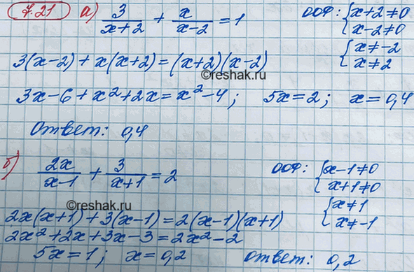 Изображение Упр.7.21 ГДЗ Мордкович 8 класс