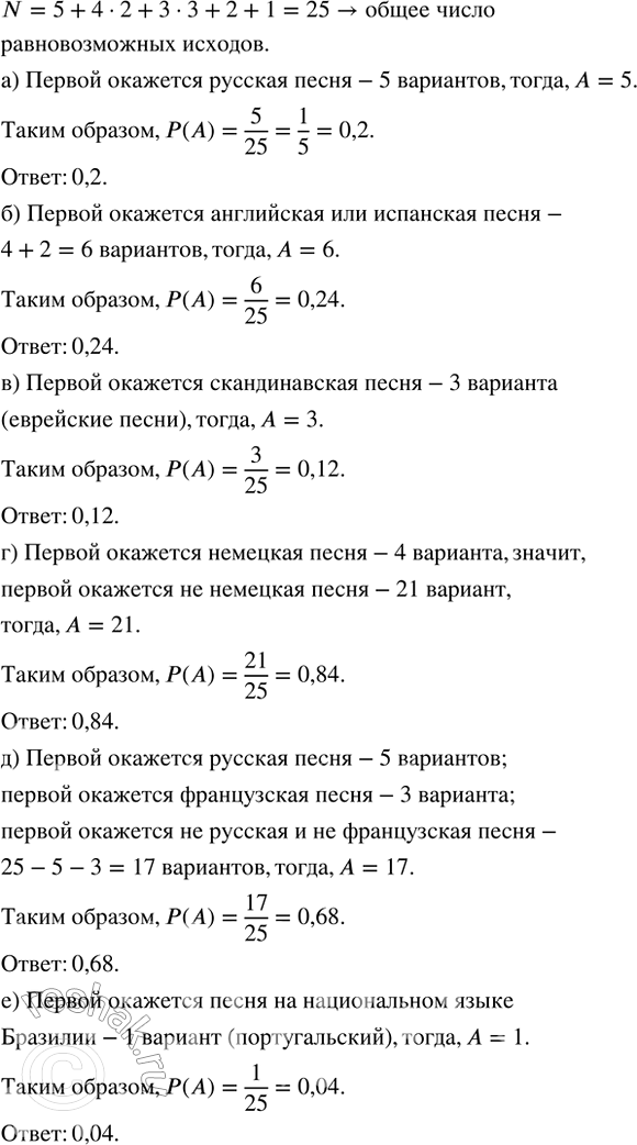 Изображение На диске записаны народные песни: 5 русских, по 4 английских и немецких, по 3 французских,...