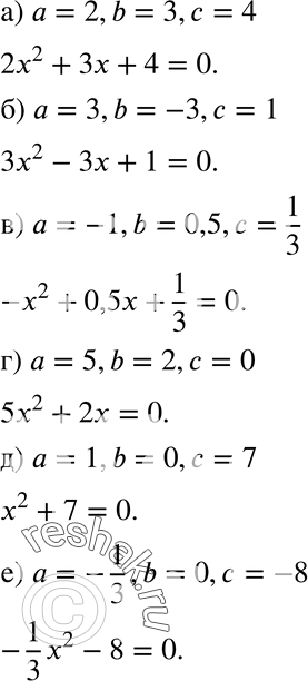  214.    2 + b +  = 0,       :)  = 2, b = 3,  = 4;	)  = 3, b = -3,  = 1;)  = -1, b =...