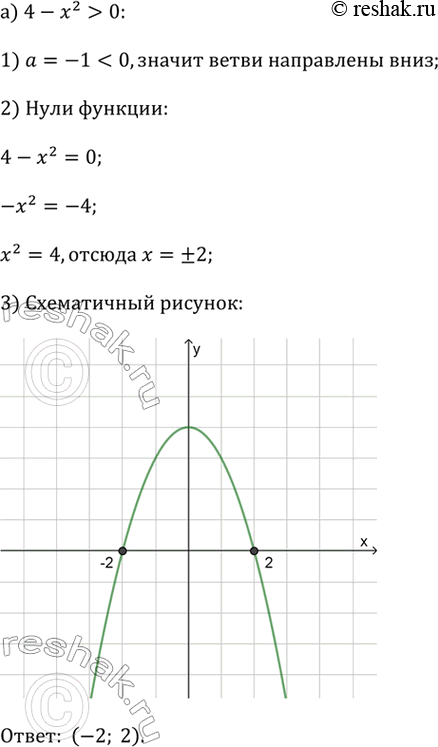 ����������� a) 4 - x^2 > 0;�) -x^2 + 6x + 7 > 0;�) 1 - x^2 < 0;�) 2X^2 - 4x + 2 ? 0;�) -2�^2 + 10� - 8 ? 0;�) -4�^2 + 2� ?...