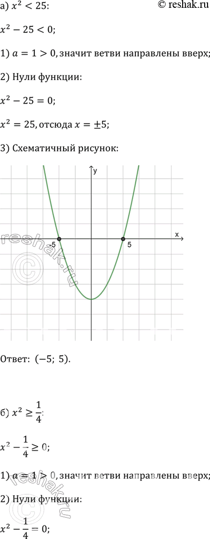 ����������� a) x^2 < 25;�) x^2 ? 1/4;�) -2x^2 < -18;�) x^2 + 1 ? 5;�) �^2 ? �;�) 2� > �^2;�) � < �^2;�) 0,5�^2 > -��;�) 9 ? �^2;�) 1/2 �^2 < 50;�) -�^2 ?...