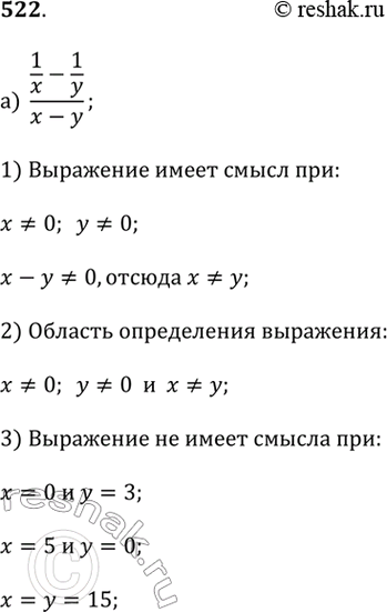 ����������� ������� ������� ����������� ���������:�) (1/x - 1/y)/(x - y);�) (x/y + y/x)/(x/y - y/x).� ������ ������ ������� ��������� ��� �������� � � �, ��� ������� ���������...