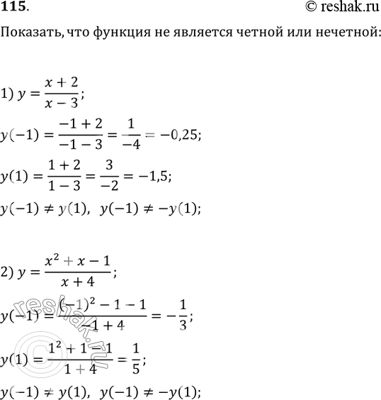  115. ,         :1) y=(x+2)/(x-3);   2)...