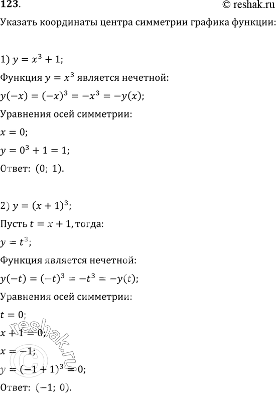  123.      :1) y=x^3+1;   2)...