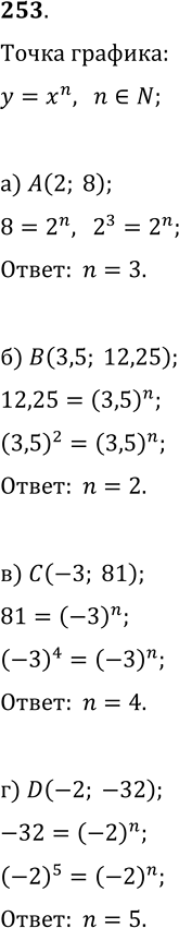  253.  n,  ,     = n   :) (2; 8); ) B(3,5; 12,25); ) (-3; 81); ) D(-2;...