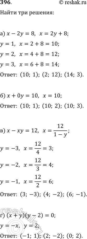  396.   -  :) -2 = 8;	)  + 0 = 10;	) -= 12;) ( + )(- 2) =...