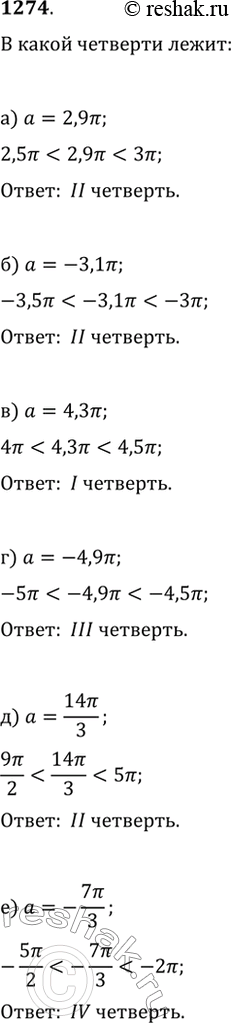  1274.       ?, :) ?=2,9?;   ) ?=4,3?;   ) ?=14?/3;) ?=-3,1?;   ) ?=-4,9?;   )...