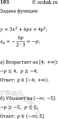  183.     p  y=3x^2+6px+4p^2:)    [4; +?);)    (?;...