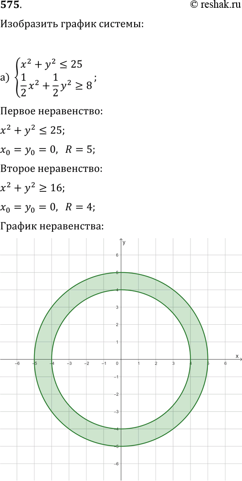  575.         :) {x^2+y^2?25, 1/2 x^2+1/2 y^2?8};   ) {x^2-y?0, xy?12};)...