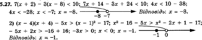  136.     :1) 7(x + 2) - 3( - 8) < 10;2) (x - 4)( + 4) - 5 > (x - 1)^2 -...