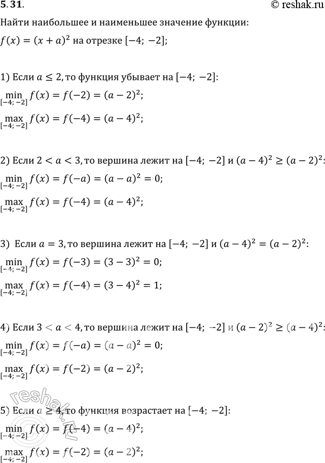  5.31.       y=(x+a)^2   [-4;...