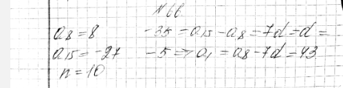 ����������� 66. ������� ����� ������ n ������ �������������� ���������� (�n), ���� �8 = 8, �15 = -27, n =...