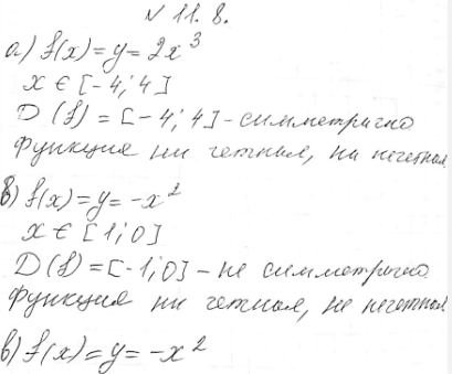 ����������� 11.8. ���������� �� �������� �������:�) y=2x3, x ����������� [-2;2];�) y=-x2, x ����������� [-1;0];�) y=-x2, x  ����������� (- �������������; +������������� );�)...