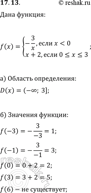  17.13.   y=f(x),  f(x)={-3/x, ...