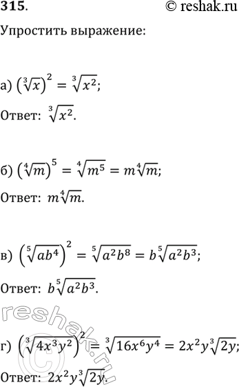  315.) (    )^2;) (    m)^5;) (    *b^4)^2;) (   ...