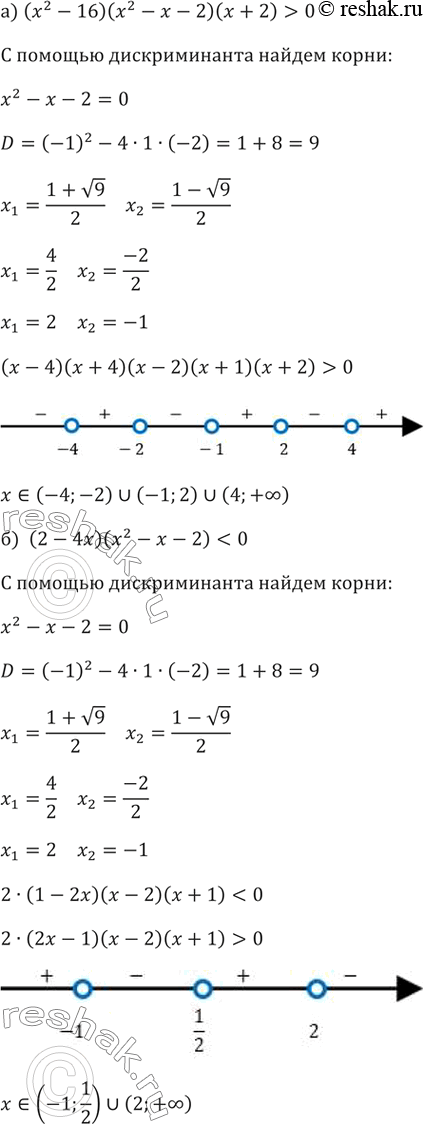 ����������� 138.�) (x^2-16)(x^2-x-2)(x+2)>0�)...