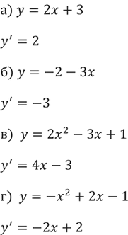����������� 198. ������ ����������� � ����� � �������:�) � = 2� + 3;�) � = -2 - ��;�) � = 2�^2 - �� + 1;�) � = -�^2 + 2� -...