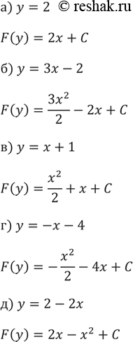 ����������� 203. ���� ����� ������������� ��� �������:�) � = 2;	�) � = �� - 2;	�) � = � + 1;�) � = -� - 4;	�) � = 2 -...