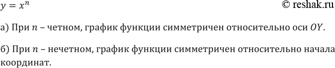 ����������� 216. ������������ ���� ����������� ������ ������� � = �^n: �) ��� n ������; �) ��� n ��������?y=x^n  �) ��� n � ������, ������ ������� ����������� ������������ ���...