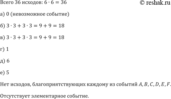 На стол бросают 2 игральных кубика