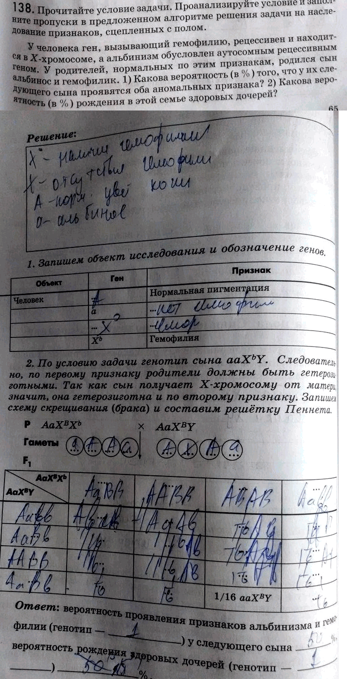 Решено)Упр.138 ГДЗ рабочая тетрадь Пасечник 9 класс по биологии с  пояснениями