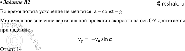 ����������� B2 ���� ������� �� ��������� v0 ��� ����� � � ���������. ������ ��������� ��������� � �����, �� ������� ������� ����, ��� �� �������������, ��� OY ����������� �...