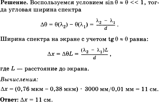 Какова ширина спектра первого порядка