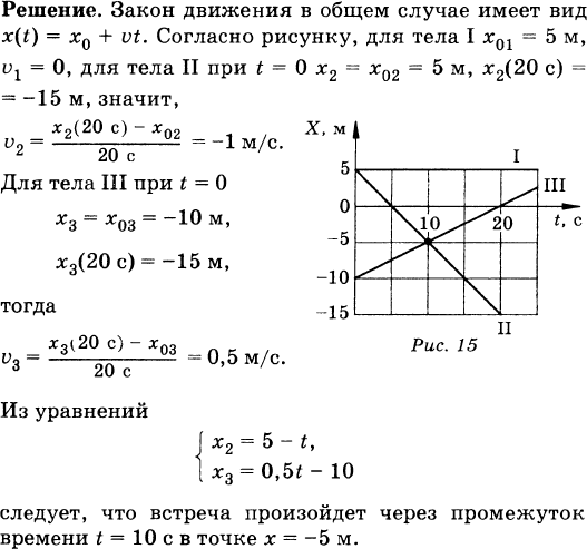 На рисунке 9 изображены графики движения трех тел