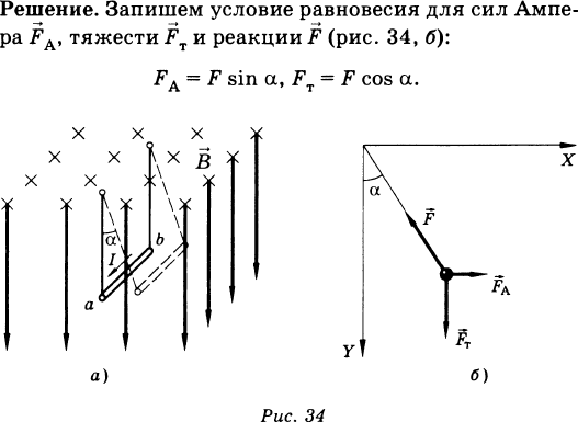 На рисунке 239 изображен проводник ав длиной 10 см и массой 2 г помещенный