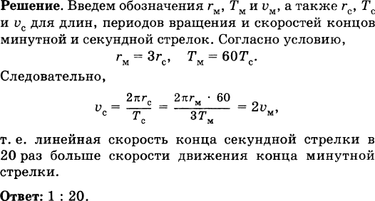 Скорость конца минутной стрелки