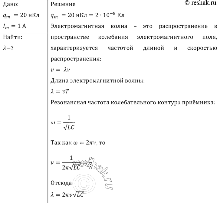 Максимальный заряд контура