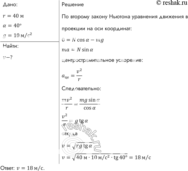 Велотрек имеет закругление радиусом 50