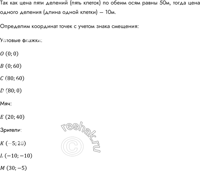 На рисунке 3 изображен план футбольного поля на пришкольном участке найти координаты угловых флажков