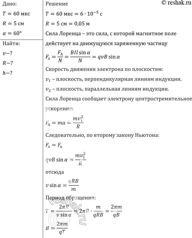 Скорость электрона направлена из за чертежа