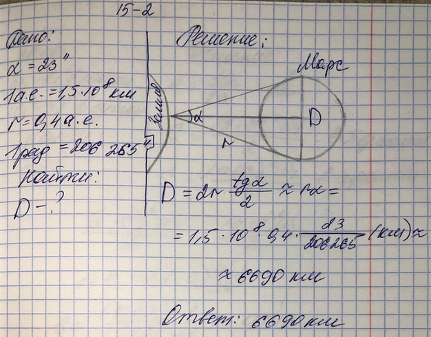 Изображение 2.	Bo время великого противостояния Марса, когда он сблизился с Землей на расстояние 0,4 а. e.,...