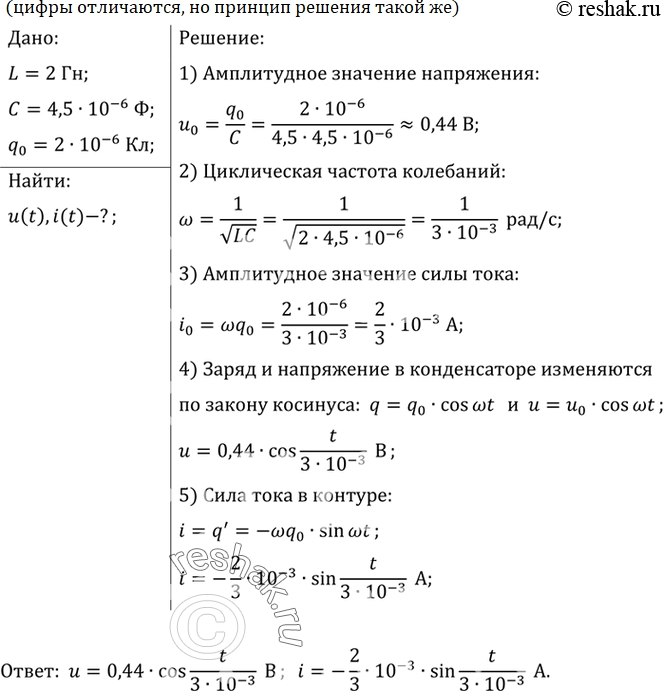 Изображение 2.	Колебательный контур состоит из катушки индуктивностью L = 0,003 Гн и плоского конденсатора емкостью C = 13,4 пФ. Определите период свободных колебаний в...
